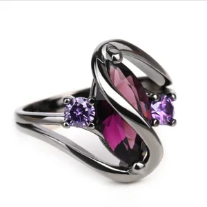 hot fashion luxury vintage purple zircon cz crystal colorful rings for women wedding engagement jewelry stainless.webp